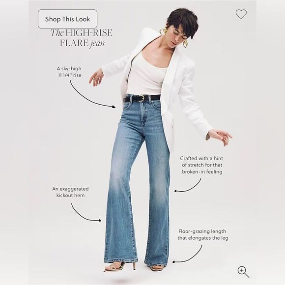 NWT J CREW Petite high-rise flare jean in Ecru Wash - Picture 8 of 10